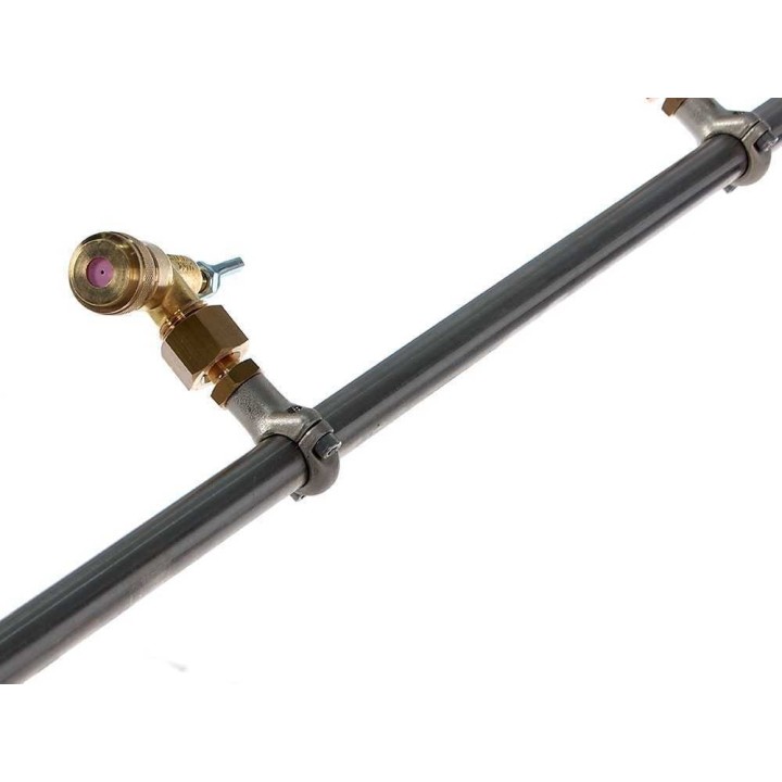 Ruostumattomat ruiskutusvarret 5 + 5, messinkiset perhossuuttimet, 120 cm