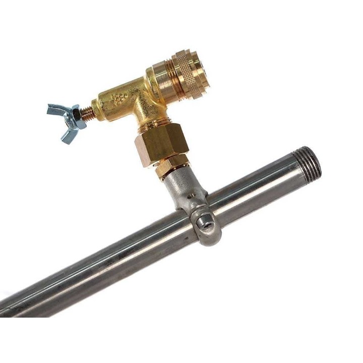 Ruostumattomat ruiskutusvarret 5 + 5, messinkiset perhossuuttimet, 120 cm