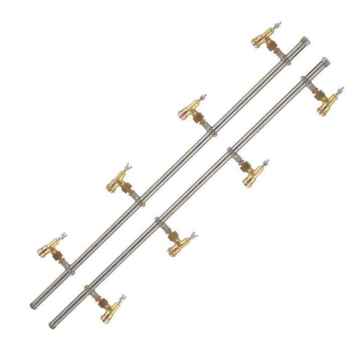 Ruostumattomat ruiskutustangot 4 4 messinkiset perhosruiskut 95 cm