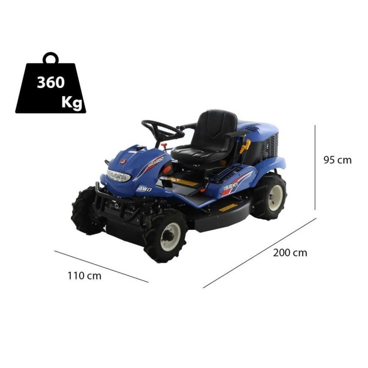Iseki SRA 950FA 4WD raivausleikkuri, Kawasaki 726 cm³, 95 cm