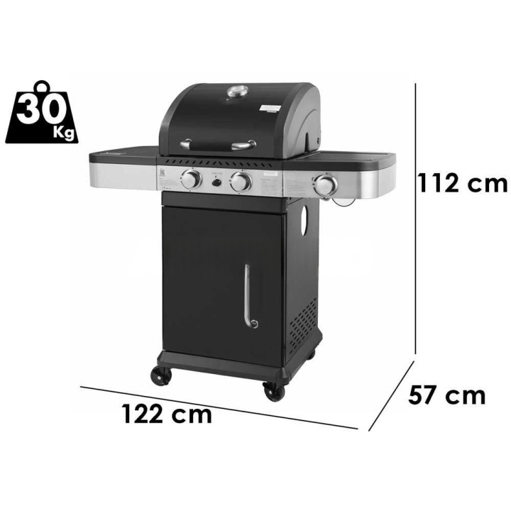 MasterCook Dallas kaasugrilli, 2+1 poltinta, 60 × 42 cm