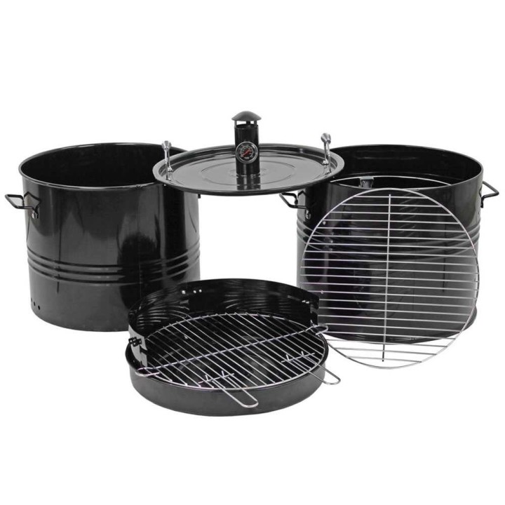 MasterCook Pit Barrel -hiiligrilli, Ø 47 cm, pizzauuni ja savustin
