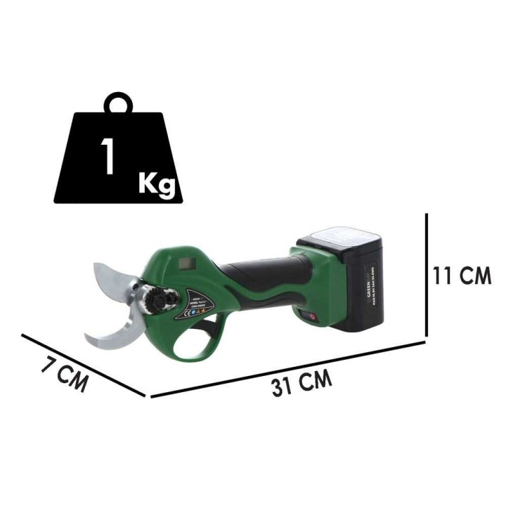 GreenBay TopCut 32 sähköoksasakset, 2 × 16,8 V 2 Ah, 32 mm