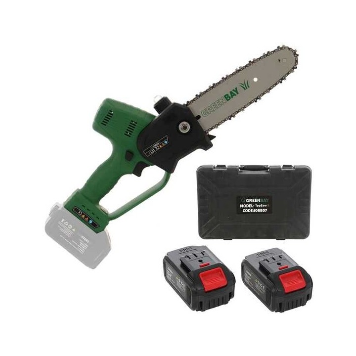 GreenBay TopSaw 8 akkukäyttöinen oksasaha 400 W 2 akkua 21 V 4 Ah