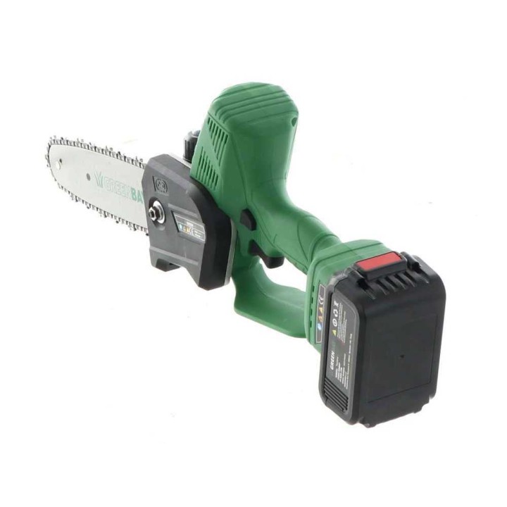 GreenBay TopSaw 8 akkukäyttöinen oksasaha, 400 W, 2 akkua 21 V 4 Ah