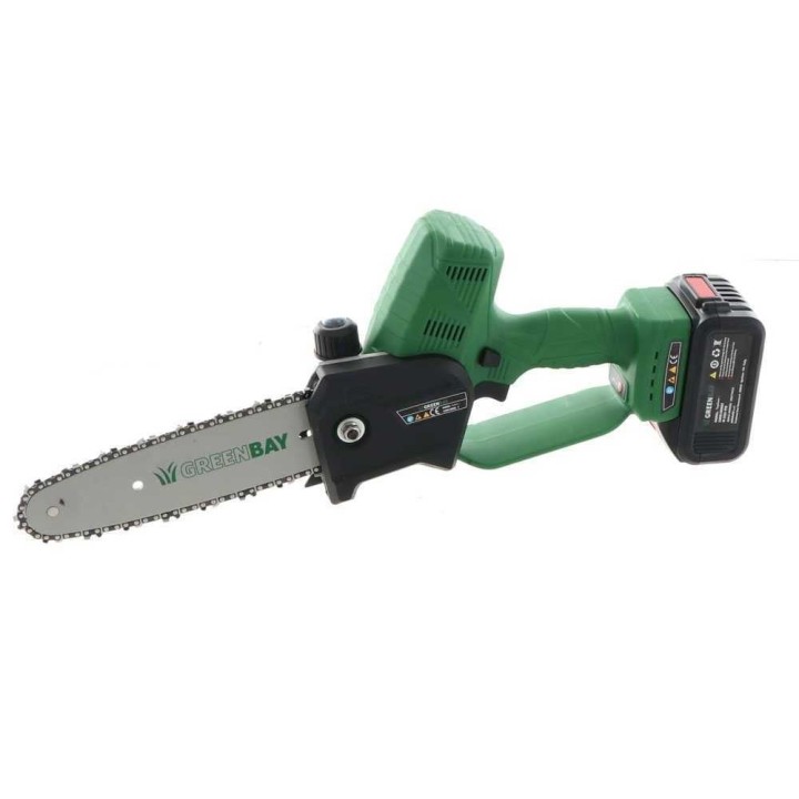 GreenBay TopSaw 8 akkukäyttöinen oksasaha, 400 W, 2 akkua 21 V 4 Ah