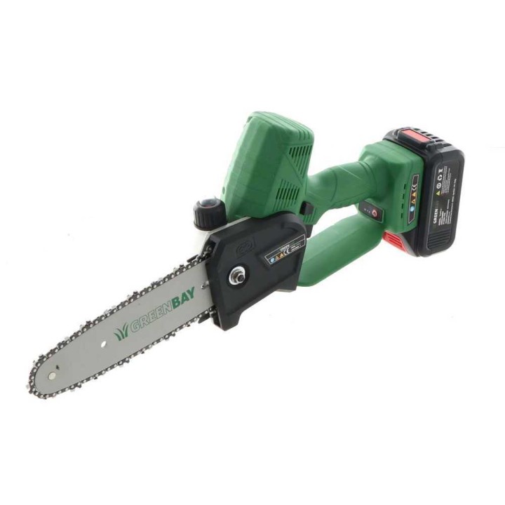 GreenBay TopSaw 8 akkukäyttöinen oksasaha, 400 W, 2 akkua 21 V 4 Ah