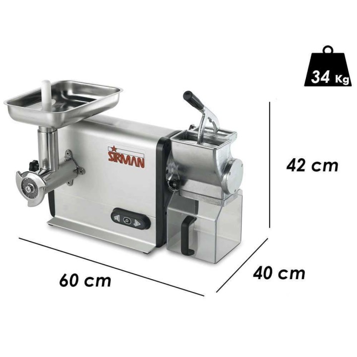 Sirman TCG 12 Dakota lihamylly ja raastin, 1 100 W, 400 V, 95 kg/h