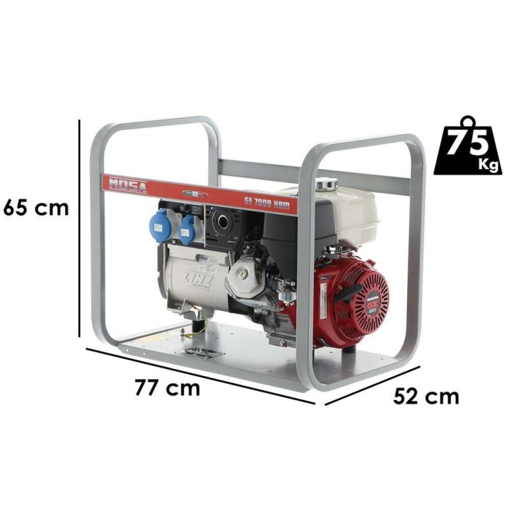 MOSA GE 7000 HBM AVR generaattori, 6 kW, 230 V, Honda GX390