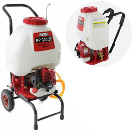 GeoTech SP 300 2T ruiskupumppu selkä ja trolley käyttö 28 l 1 HP