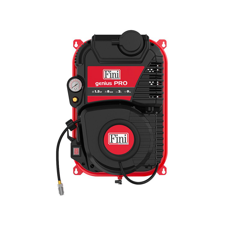Fini Genius Pro 230 50 seinäkiinnitteinen kompressori 1 5 HP 8 bar 2 l