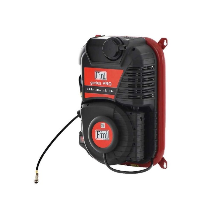 Fini Genius Pro 230/50 seinäkiinnitteinen kompressori, 1,5 HP, 8 bar, 2 l