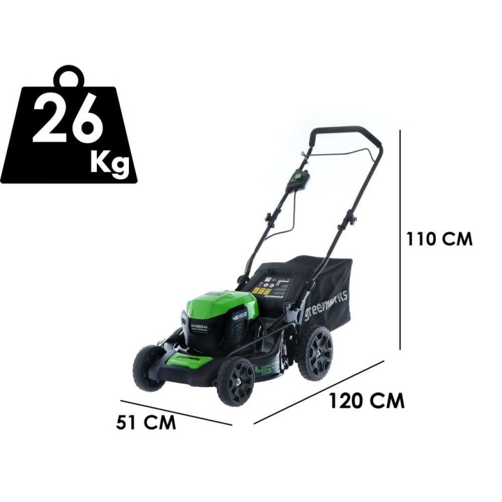 Greenworks GD48LM46 akkuruohonleikkuri, 48 V, 4 Ah, 46 cm