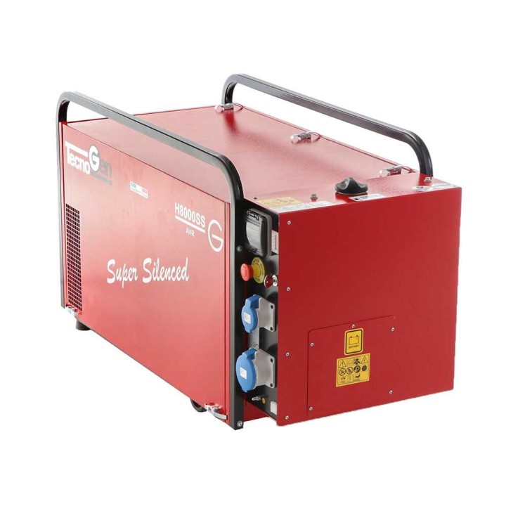 TecnoGen H8000SS äänieristetty bensiin generaattori, 5,2 kW, 230 V