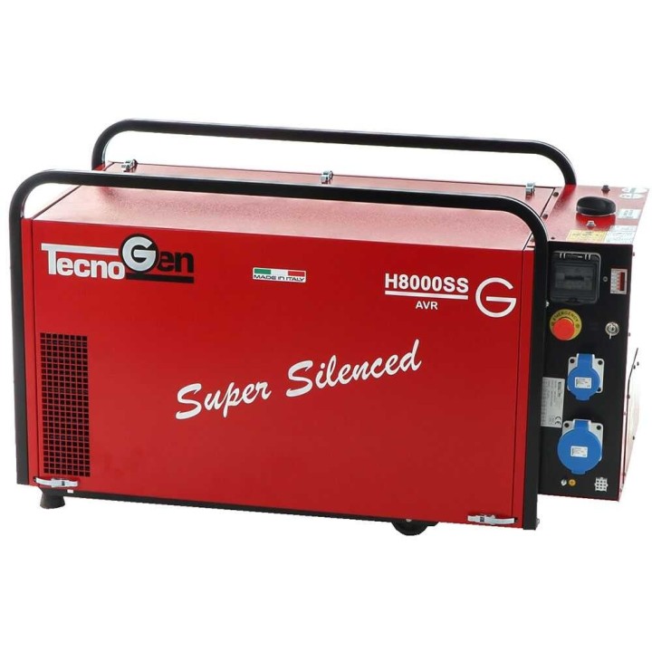 TecnoGen H8000SS äänieristetty bensiin generaattori, 5,2 kW, 230 V