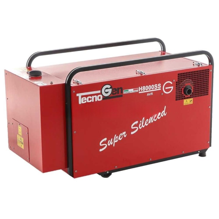TecnoGen H8000SS äänieristetty bensiin generaattori, 5,2 kW, 230 V