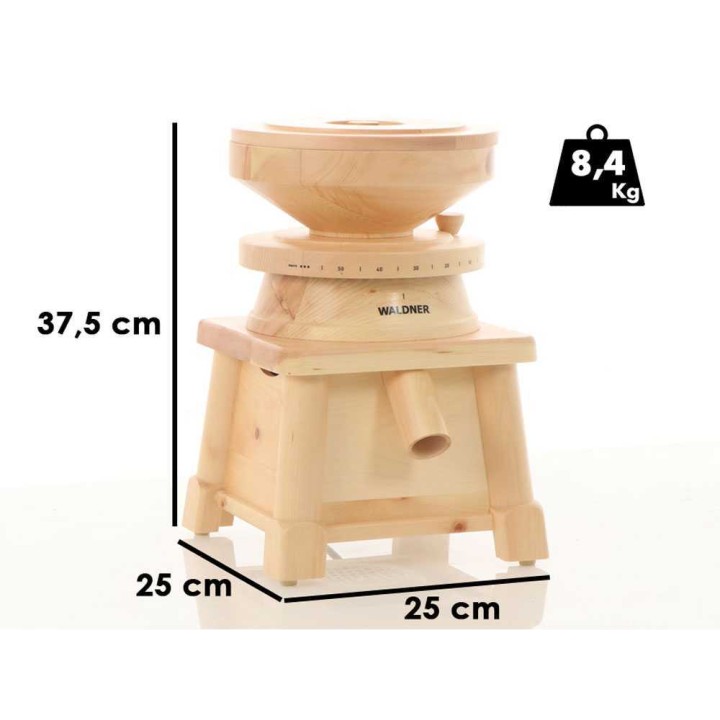 Waldner Family sähköinen jauhomylly pinjamännystä, 400 W, 170 g/min
