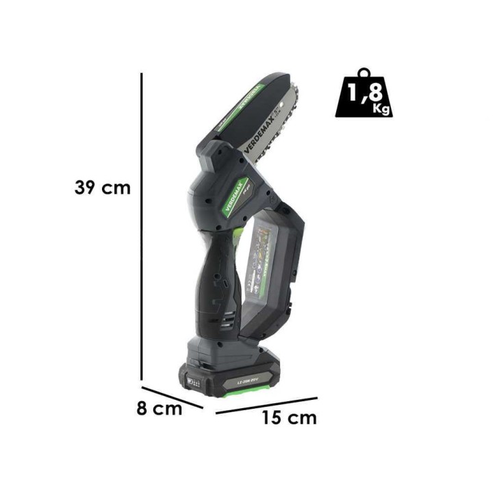 Verdemax PE20 akkukäyttöinen oksasleikkuri, 20 V, 2 Ah, 12 cm