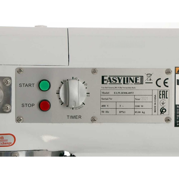 FIMAR EASYLINE B30K planetaarisekoitin, 30 l, 1 100 W, 400 V