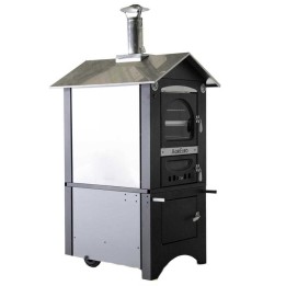 Medius 80 EXT INOX puulämmitteinen ulkouuni 3 paistotasoa 80 cm