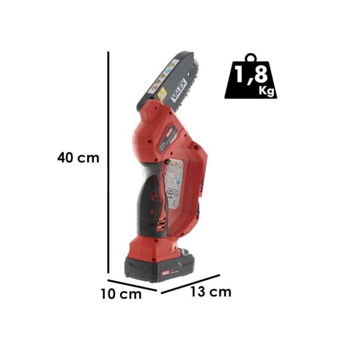 Valex MSB18 akkukäyttöinen oksasaha, 18 V, 2 Ah, 16 cm