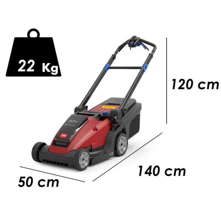 Toro TO-21844 akkuruohonleikkuri, 60 V, 4 Ah, 43 cm, vetävä toiminto