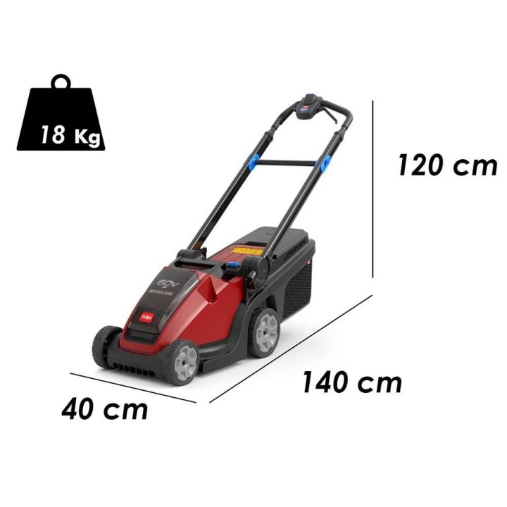 Toro TO-21836 akkuruohonleikkuri, 60 V, 36 cm, 2,5 Ah
