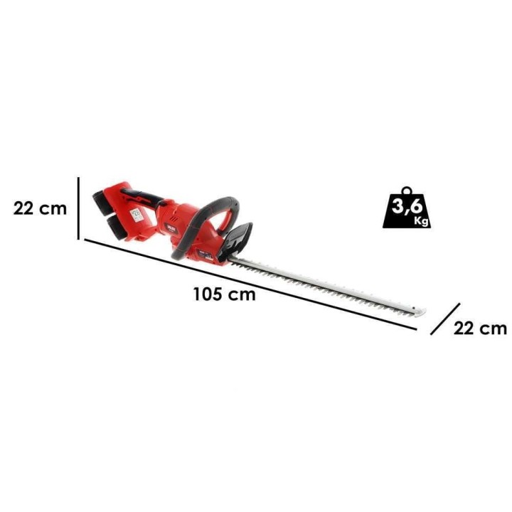 Valex M-TS36 akkupensasleikkuri, 36 V, 60 cm, 2 x 2 Ah, kaksoislaturi