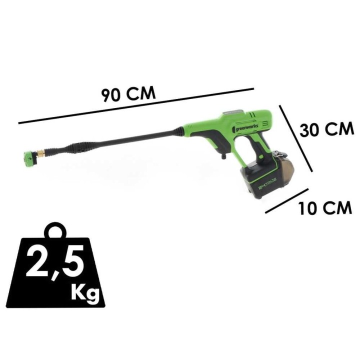 Greenworks G24PWXK4 -akkupainepesuri, 24 bar, 24 V, 4 Ah
