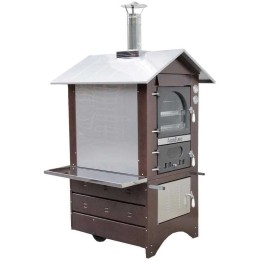 Medius 80 Deluxe EXT puulämmitteinen ulkouuni 3 paistotasoa ruostumaton teräs