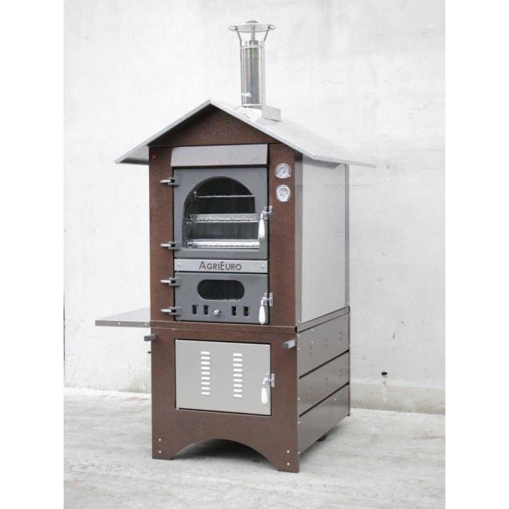 Medius 80 Deluxe EXT puulämmitteinen ulkouuni, 3 paistotasoa, ruostumaton teräs