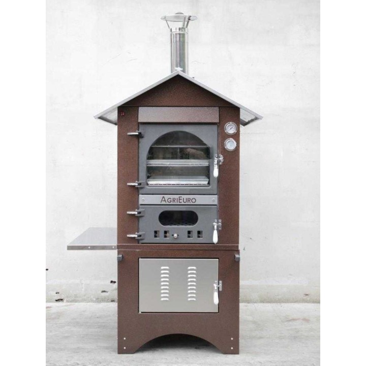 Medius 80 Deluxe EXT puulämmitteinen ulkouuni, 3 paistotasoa, ruostumaton teräs