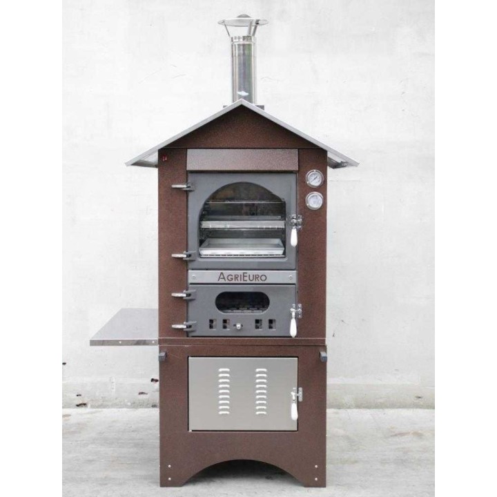 Medius 80 Deluxe EXT puulämmitteinen ulkouuni, 3 paistotasoa, ruostumaton teräs
