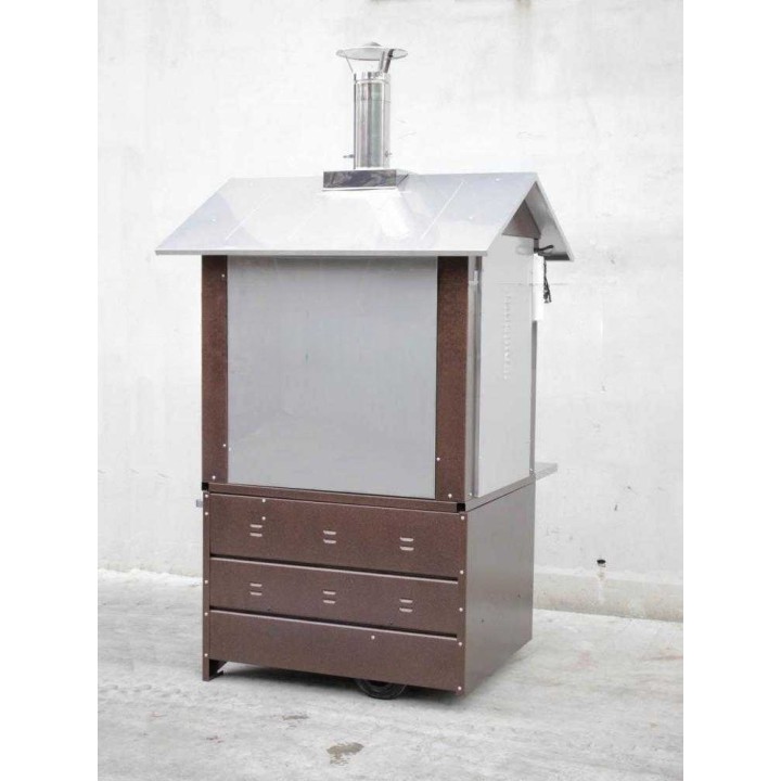 Medius 80 Deluxe EXT puulämmitteinen ulkouuni, 3 paistotasoa, ruostumaton teräs