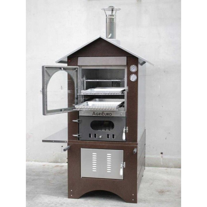 Magnus 100 EXT puu-uuni ulkokäyttöön, 3 paistotasoa, 100 × 50 × 45 cm, 515 kg