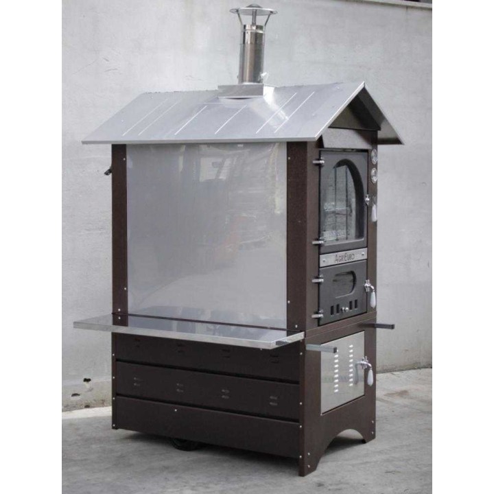 Magnus 100 EXT puu-uuni ulkokäyttöön, 3 paistotasoa, 100 × 50 × 45 cm, 515 kg