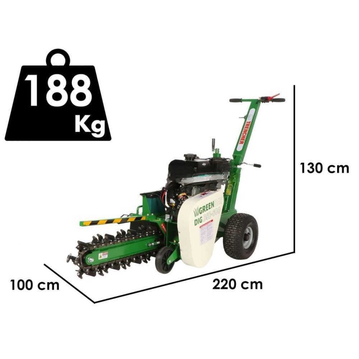 GreenBay DIG BSE-600 ketjukaivuri, Briggs&Stratton XR2100, 13,5 HP