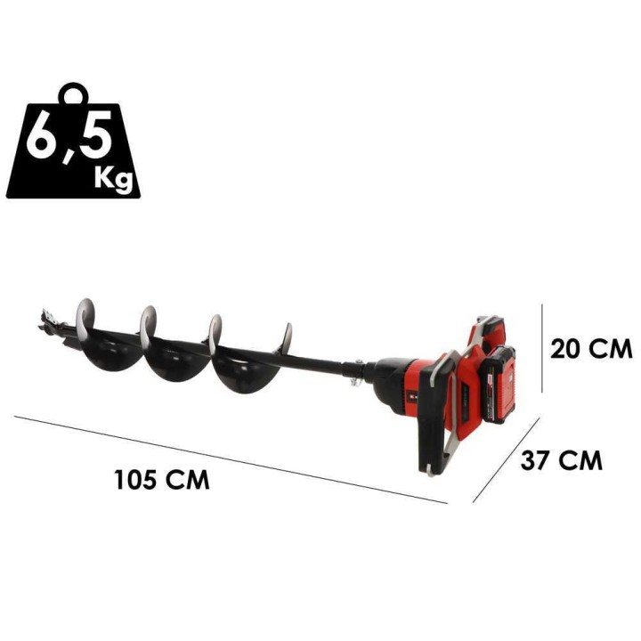 Einhell GP-EA 18/150 Li BL akkukäyttöinen maaperäpora, 18 V, kaira 80 cm × 15 cm