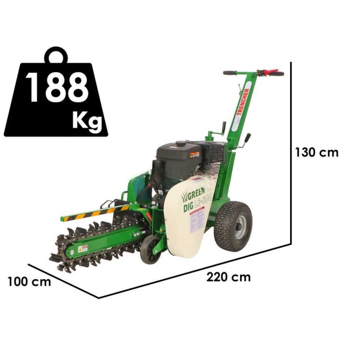 GreenBay DIG LE-600 ketjukaivukone, Loncin G420F, 15 HP