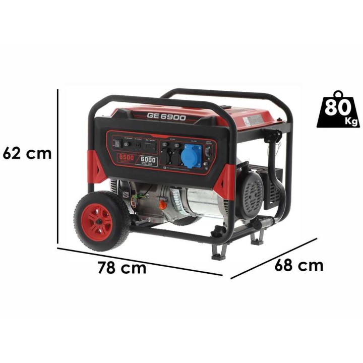Mosa GE 6900 bensiinigeneraattori, 6 kW, 6,5 kW, 420 cm³, 20 l