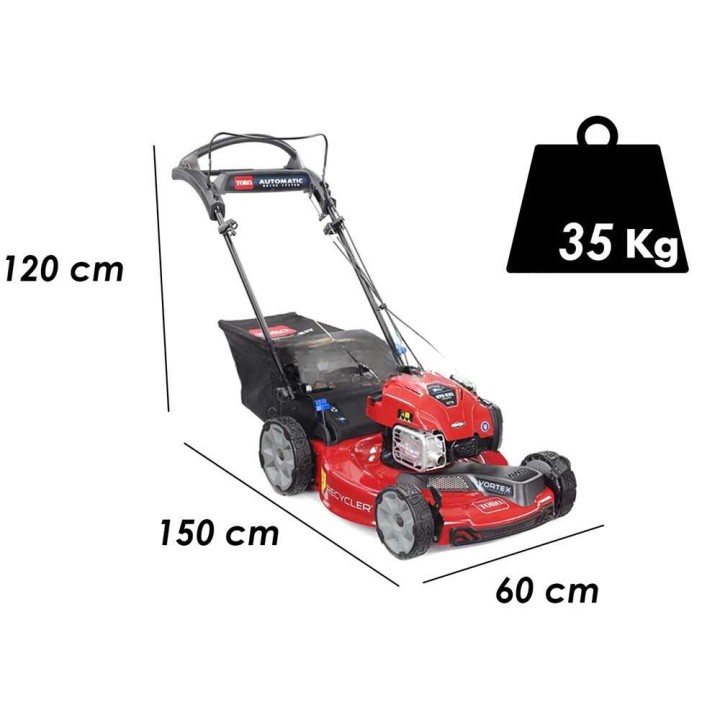 TORO TO-21774 Recycler nelivetoinen bensiiniruohonleikkuri, 55 cm, 5,5 HP, 63 l