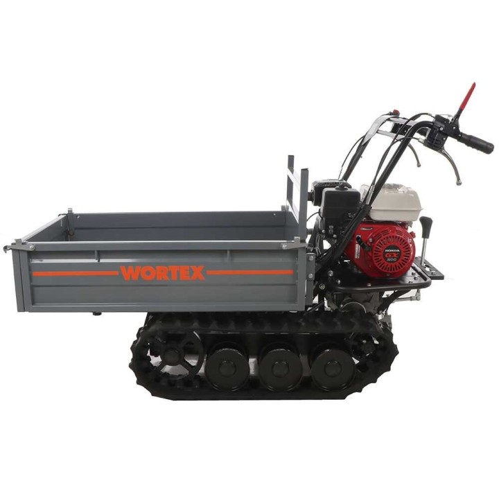 Wortex SFH 300 telaketjukärry, 300 kg, Honda GX200, laajennettava lava