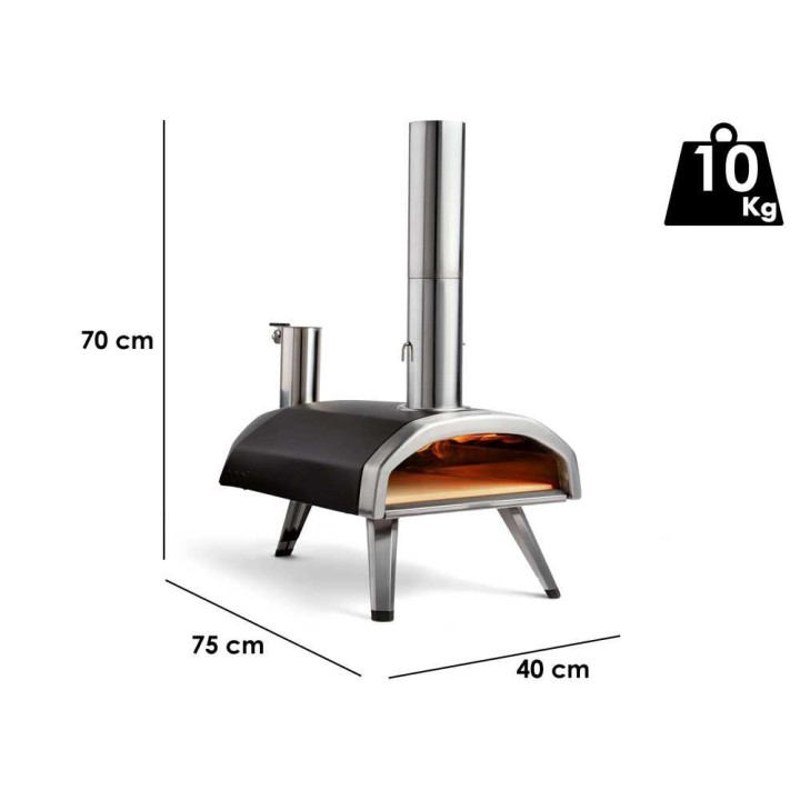 Ooni FYRA 12 -pellettiuuni pizzalle, 30 × 30 cm, antrasiitinharmaa