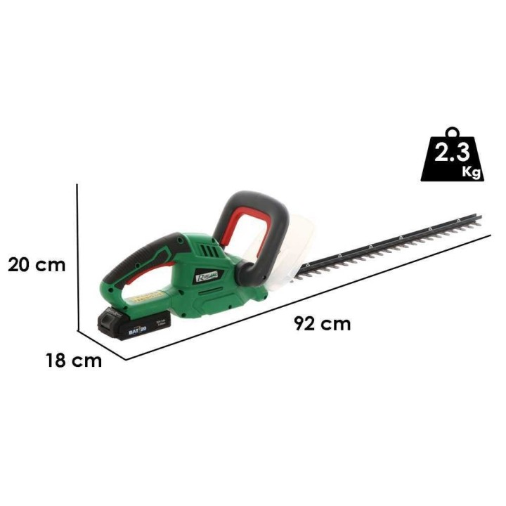 Ribimex PRBAT20-TH akkupensasleikkuri, 20 V, 52 cm, akku ja laturi