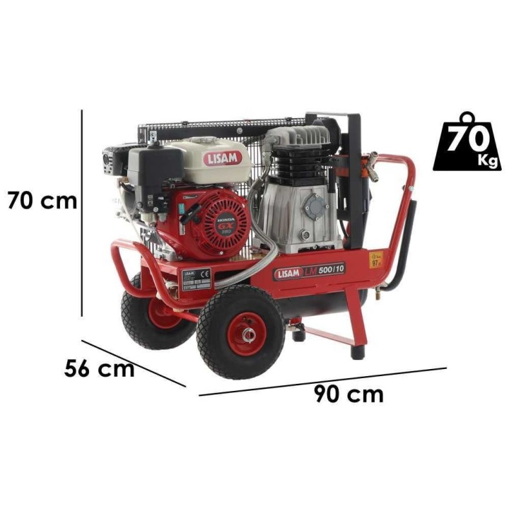 Lisam LM 500/10 KIT HOBBY 2 Operatori -moottorikompressorisarja oliivien poimintaan, 5,5 HP, 10 l