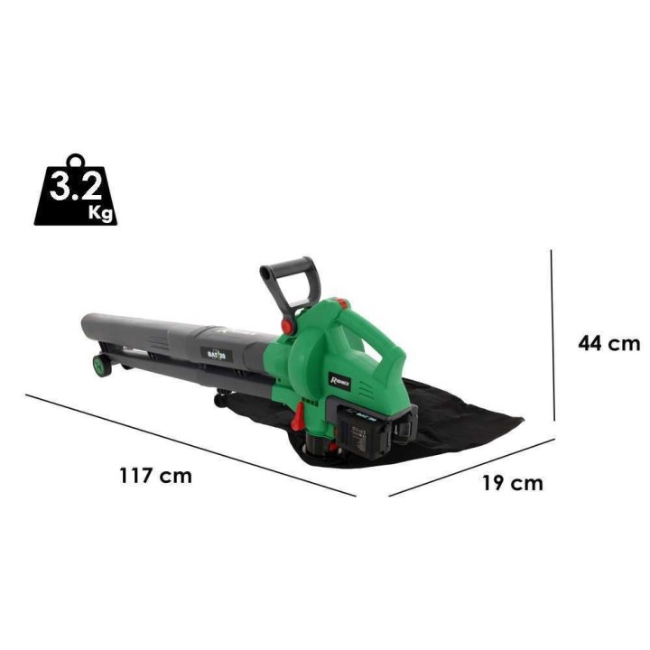 Ribimex PRBAT20-ASBSB akkupuhallin, imuri ja silppuri, 40 V, ilman akkuja ja laturia