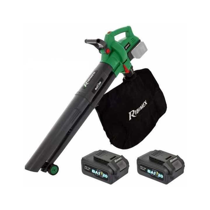 Ribimex PRBAT20 ASBSB akkukäyttöinen puhallin imuri silppuri 40 V 45 l