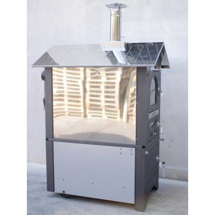 Medius Plus 100 EXT INOX puulämmitteinen ulkouuni, 3 paistotasoa, ruostumaton teräs