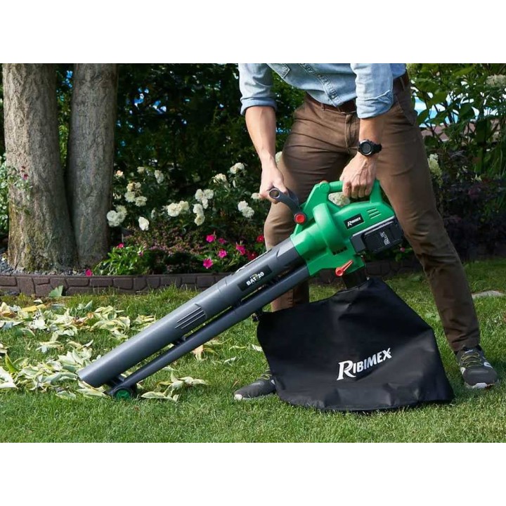 Ribimex PRBAT20-ASBSB akkukäyttöinen puhallin-imuri-silppuri, 40 V, 45 l