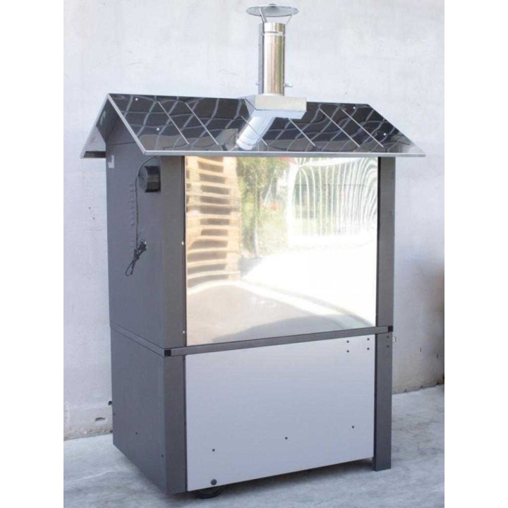 Medius Plus 100 EXT INOX puulämmitteinen ulkouuni, 3 paistotasoa, ruostumaton teräs